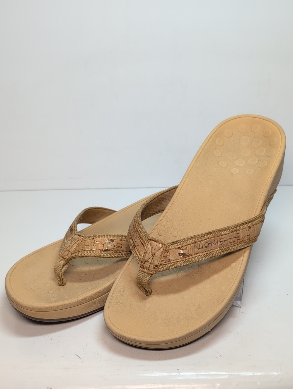 Vionic HighTide Tan platform Orthopedic thong flip flop sandal woman's size 8 - Picture 2 of 14